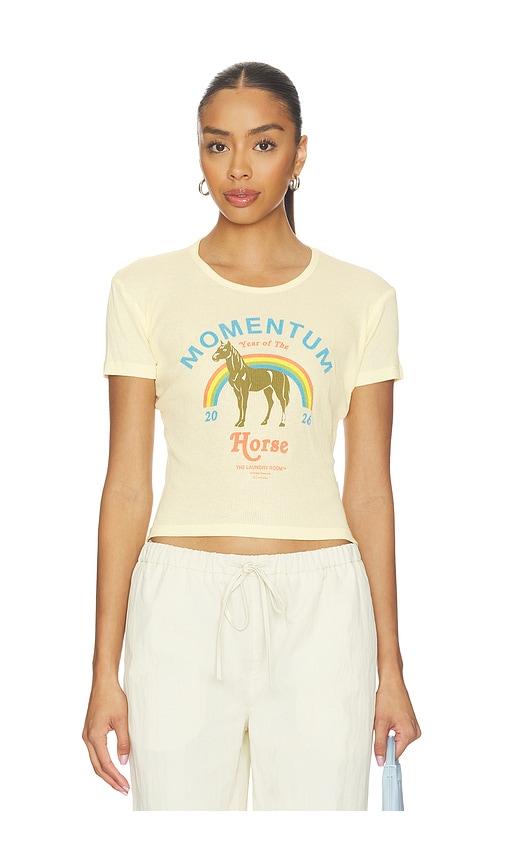 the laundry room momentum horse baby tee in lemon. - size m (also in s)