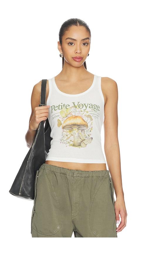 the laundry room petite voyage rib tank top in white. - size l (also in xl)