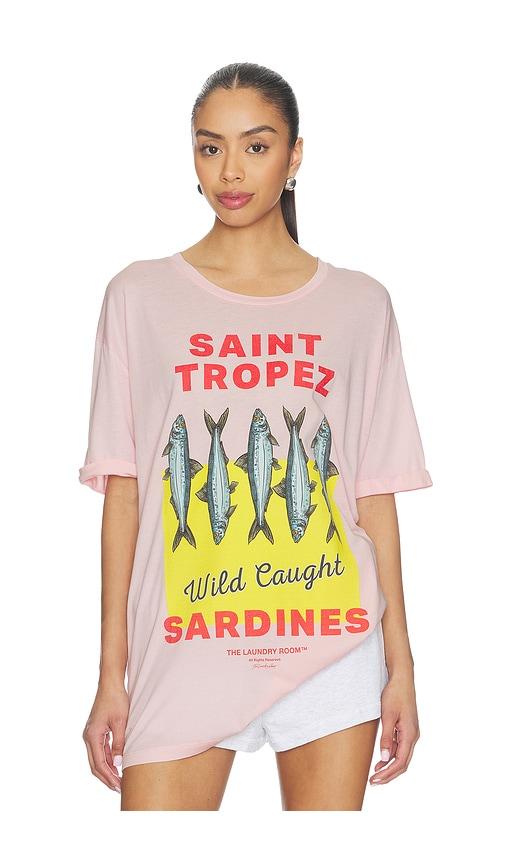 the laundry room saint tropez sardines oversized tee in blush. - size l (also in m)