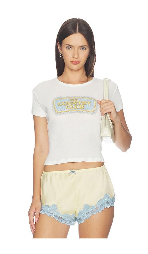 the laundry room the country club baby tee in white. - size l (also in m, s, xl, xs)