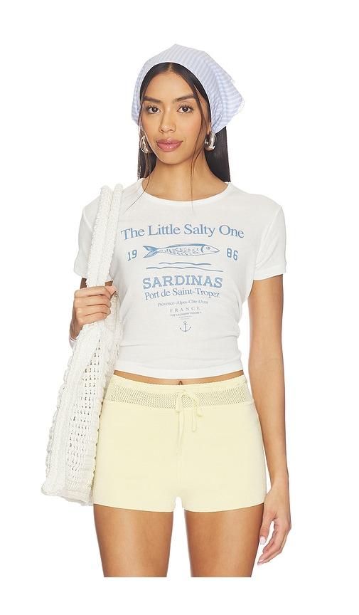 the laundry room the little salty one baby tee in white. - size s (also in xs)