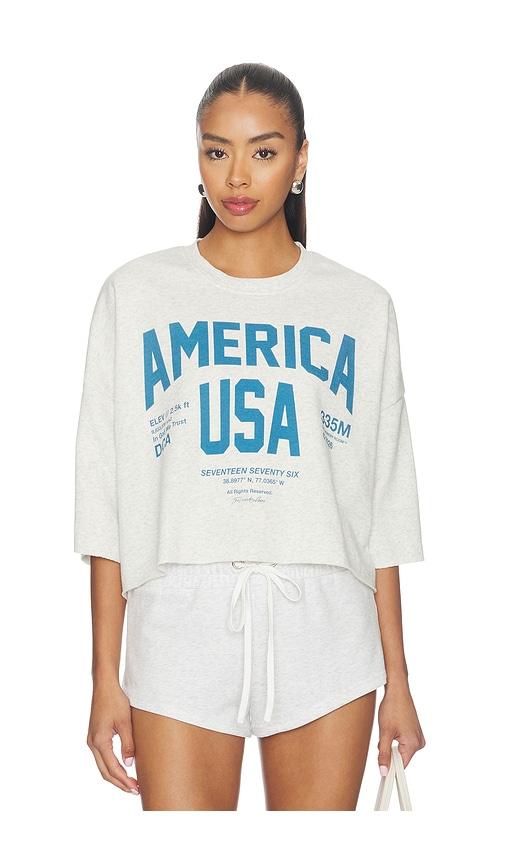 the laundry room welcome to america crop jumper in white. - size l (also in xs, s, m, xl)