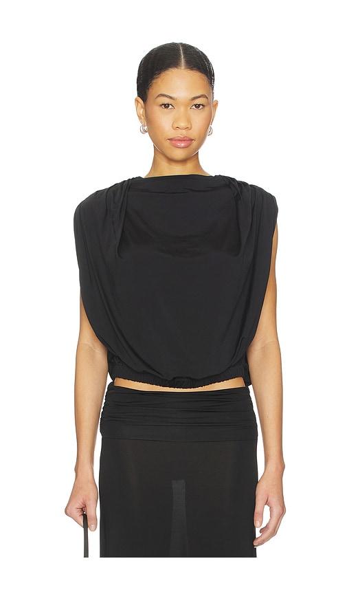 the line by k bobi draped shell top in black. - size m (also in s, xs)