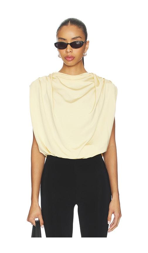 the line by k bobi draped shell top in lemon. - size s (also in xs)
