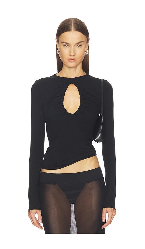 the line by k demi keyhole top in black. - size m (also in xs, s)