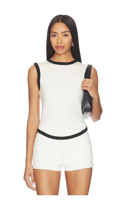 the line by k martine tank top in cream,black. - size m (also in s)