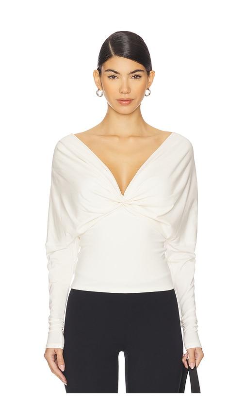 the line by k selvie top in cream. - size l (also in xs, s, m, xl)