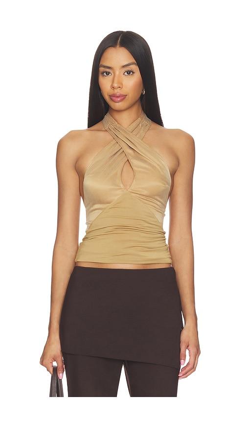 the line by k vada top in tan. - size l (also in s, m, xl)