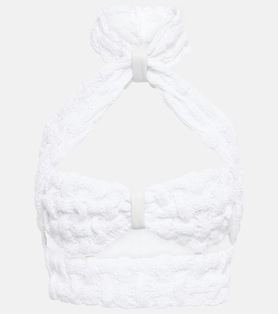 the mannei jerez halterneck cotton-blend top