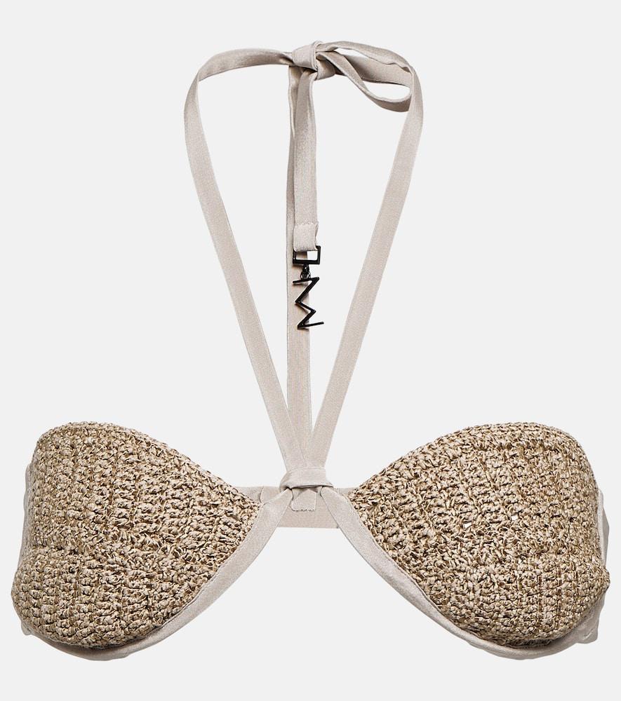 the mannei lima crochet silk-blend bra top