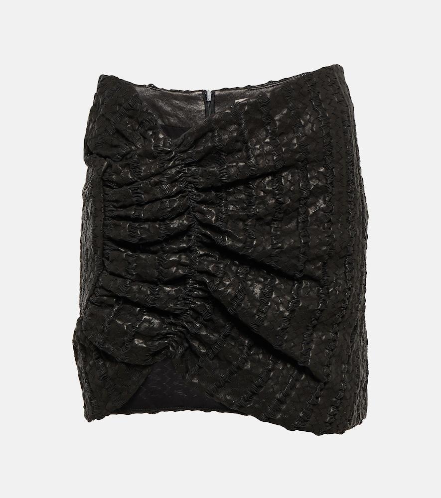 the mannei wishaw ruched leather miniskirt