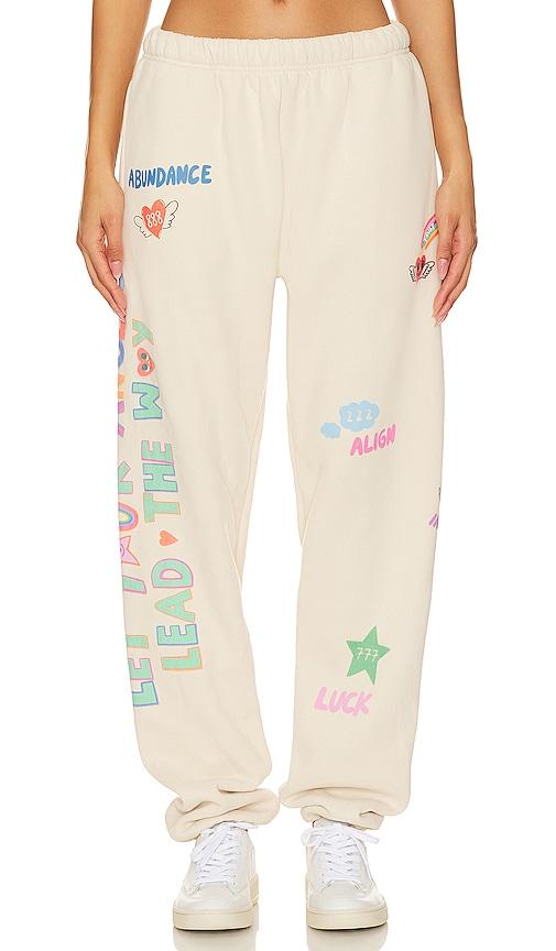 the mayfair group angels all around you sweatpants in cream. - size s/m (also in xs)