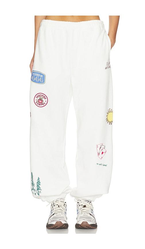 the mayfair group no wifi here sweatpants in cream. - size l/xl (also in xs, s/m, m/l)