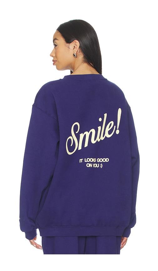the mayfair group smile oversized crewneck sweatshirt in purple. - size l/xl (also in xs)