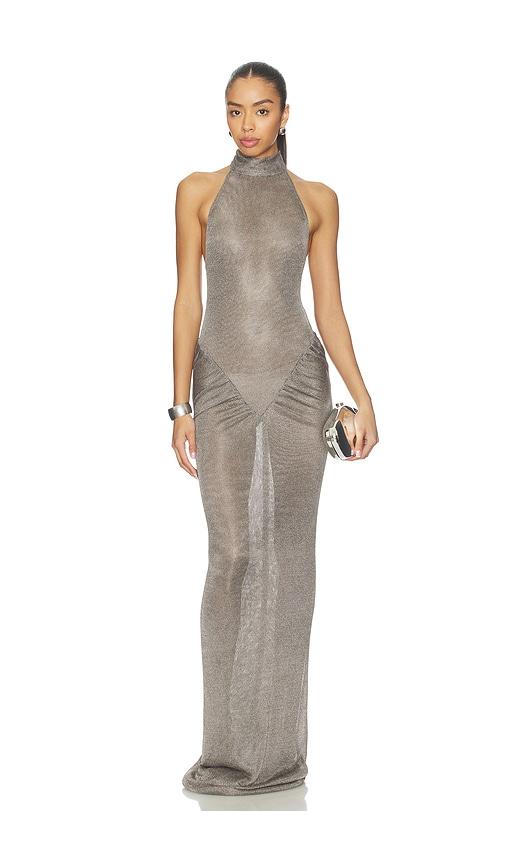 the new arrivals by ilkyaz ozel cass dress in metallic silver. - size 38/4 (also in 40/6)