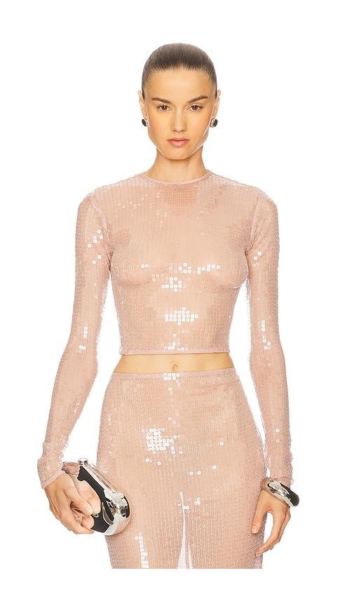 the new arrivals by ilkyaz ozel catroux top in rose. - size 36/4 (also in 38/6, 40/8)