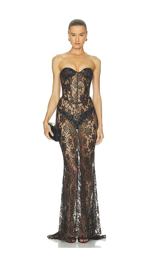 the new arrivals by ilkyaz ozel evelyn dress in black. - size 34/2 (also in 36/4, 38/6, 40/8)