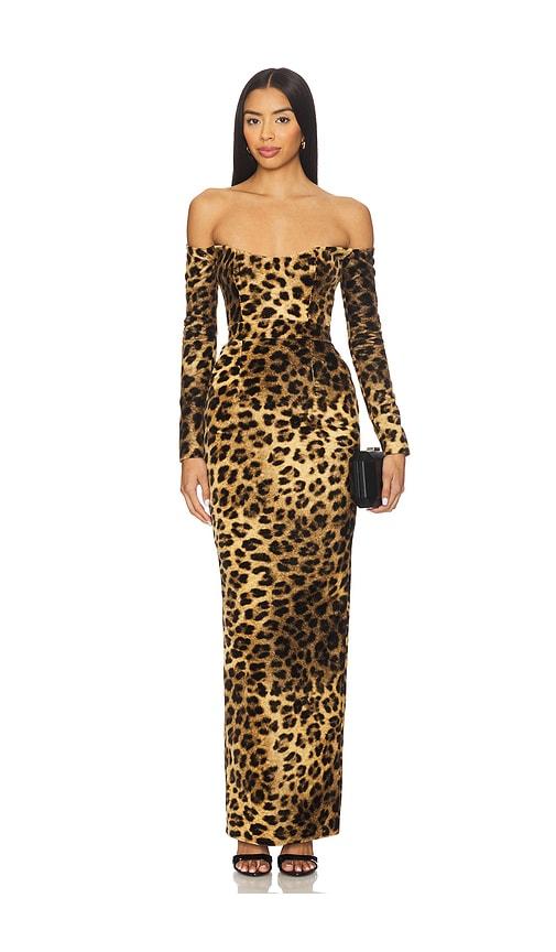the new arrivals by ilkyaz ozel farah cotton maxi dress in brown. - size 34/2 (also in 36/4, 38/6, 40/8)