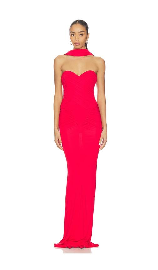 the new arrivals by ilkyaz ozel samsara jersey maxi dress in red. - size 34/2 (also in 40/8)