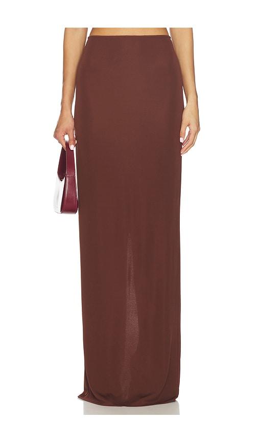 the new arrivals by ilkyaz ozel zada jersey skirt in brown. - size 34/2 (also in 38/6)