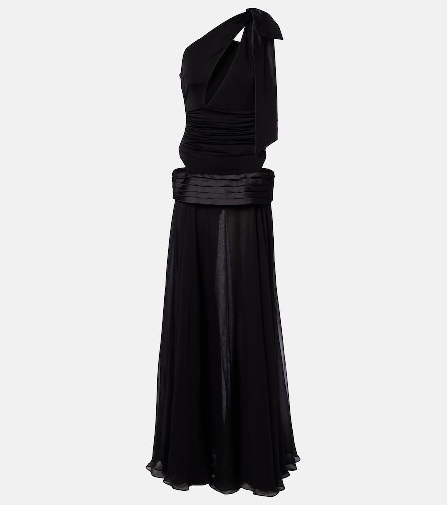 the new arrivals ilkyaz ozel cutout one-shoulder gown