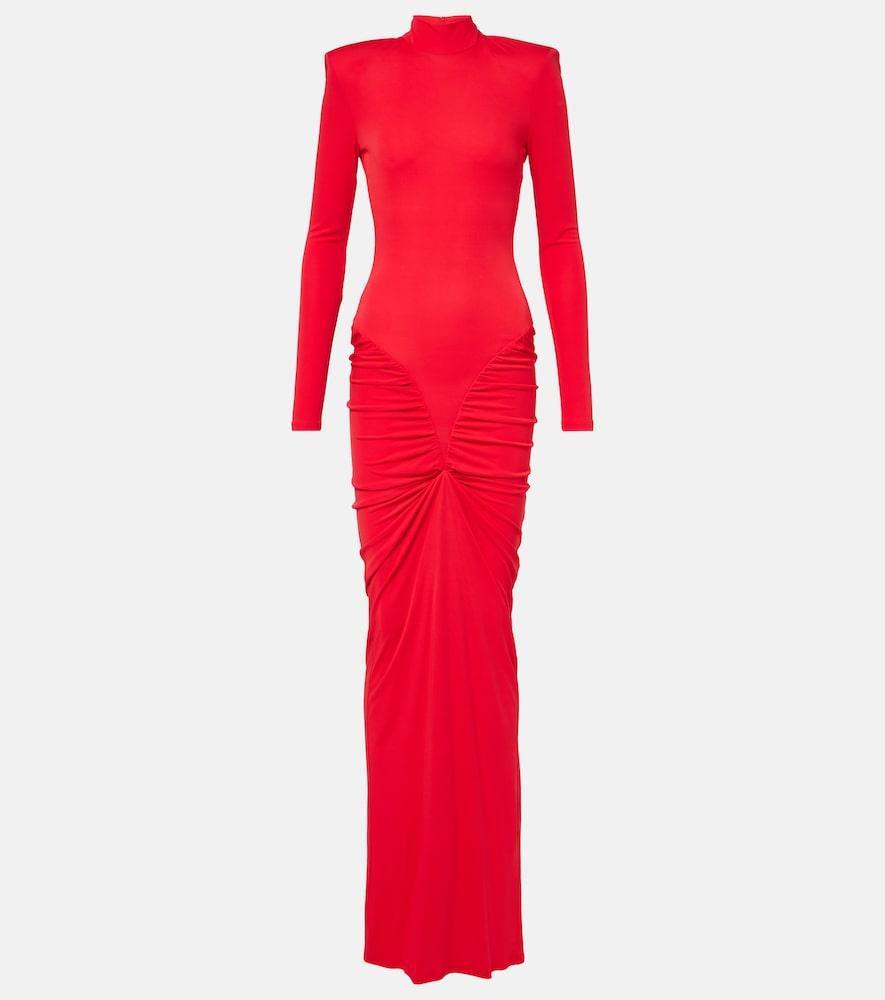 the new arrivals ilkyaz ozel darja ruched high-neck gown
