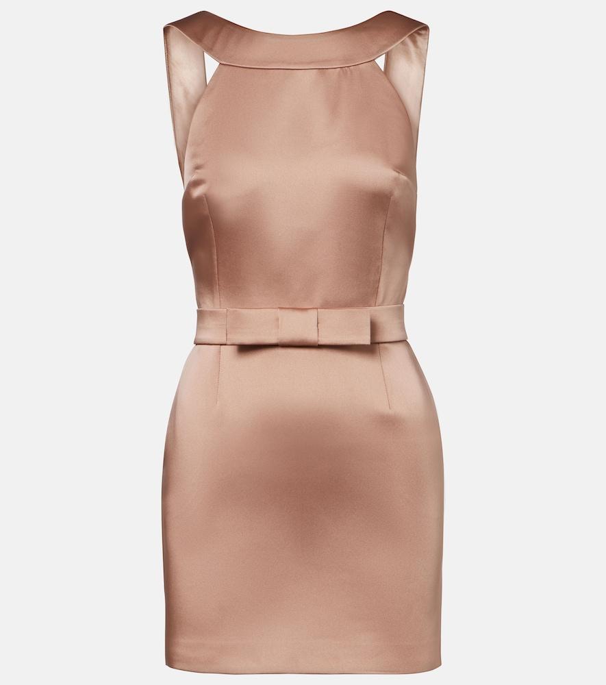 the new arrivals ilkyaz ozel delphine bow-detail satin minidress
