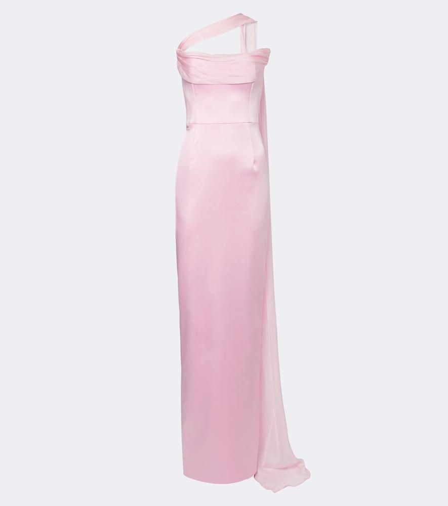 the new arrivals ilkyaz ozel julietta scarf-detail satin gown