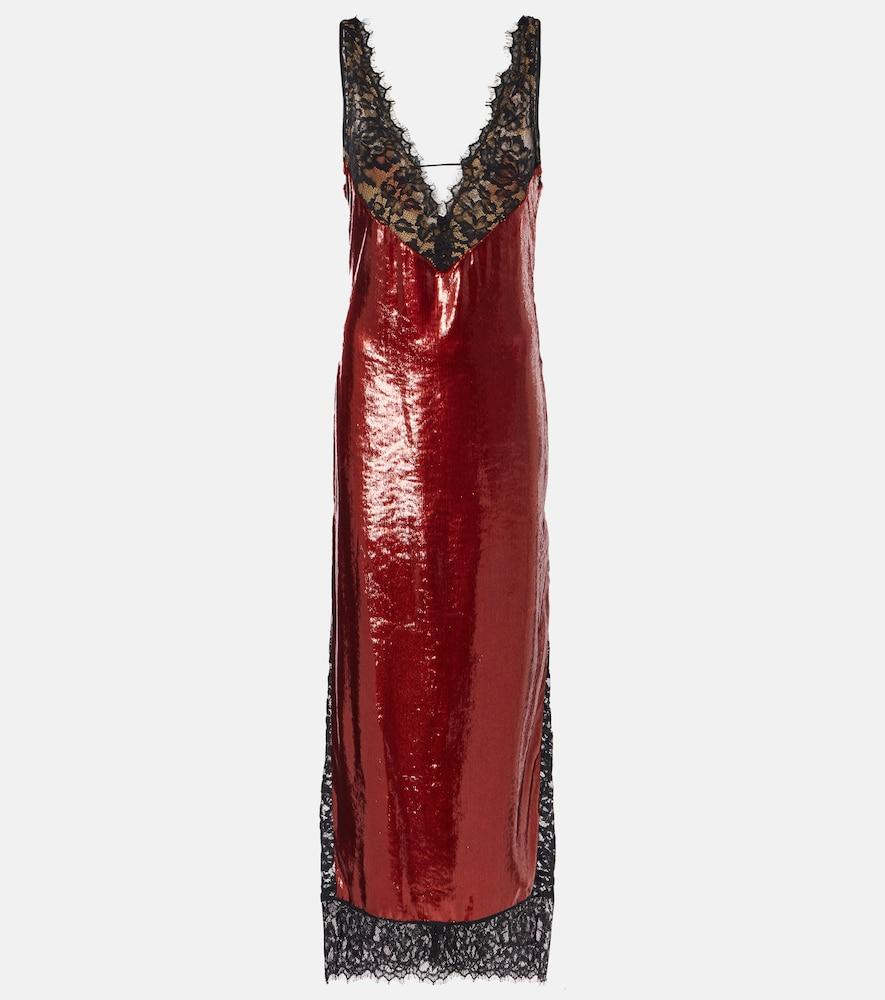 the new arrivals ilkyaz ozel lace-trimmed sequined gown
