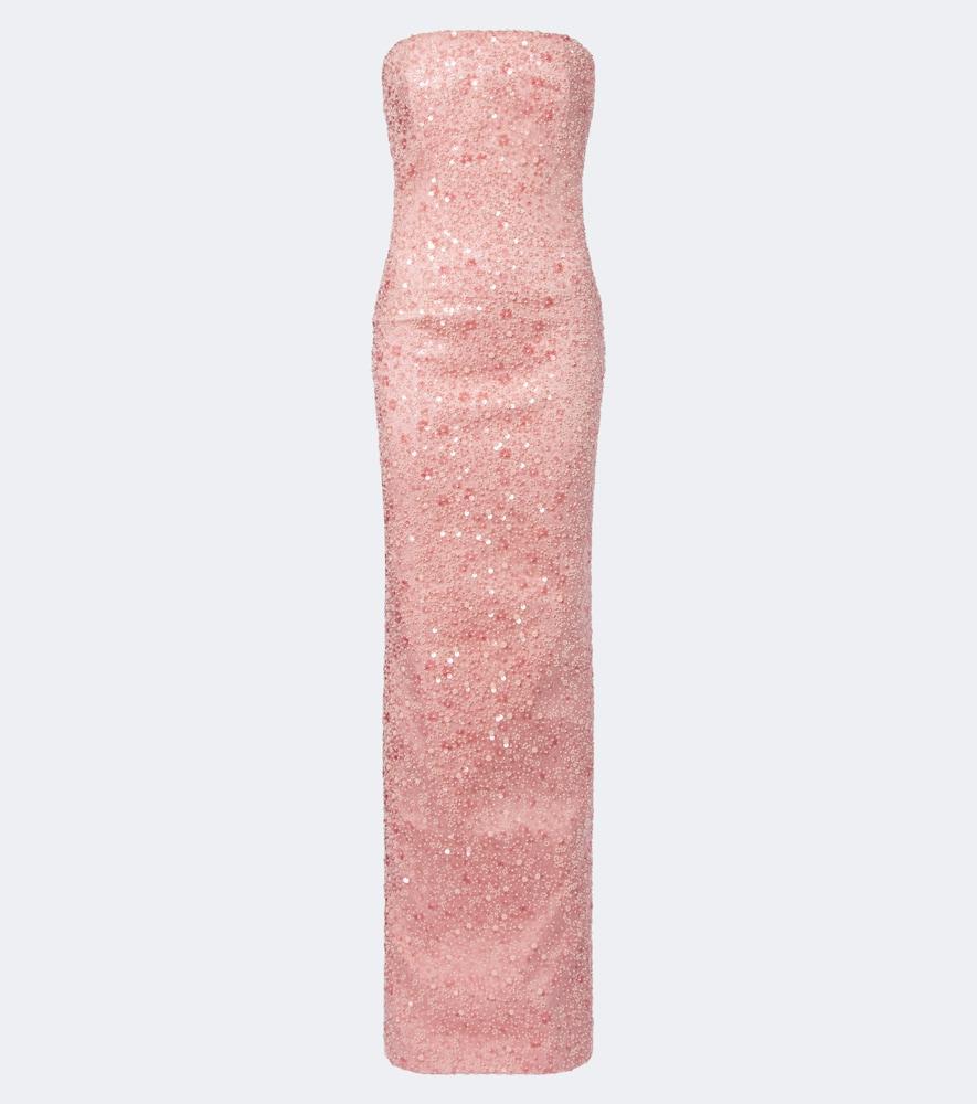 the new arrivals ilkyaz ozel nara sequined strapless gown