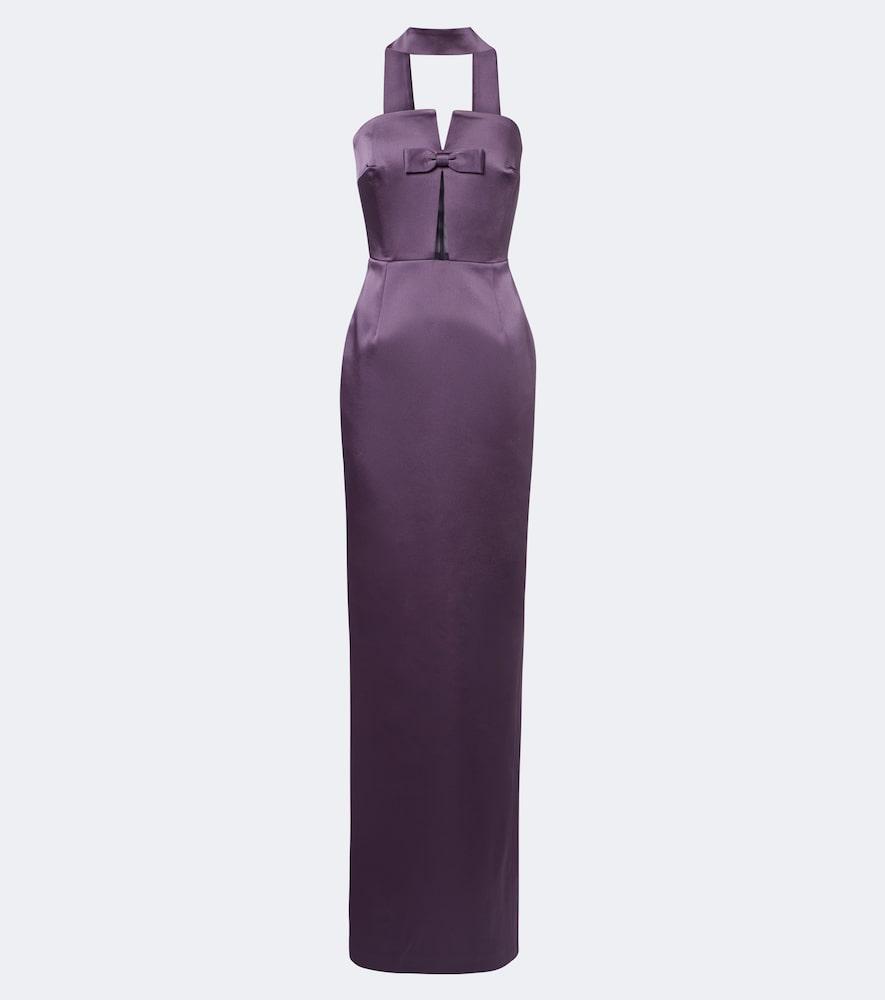 the new arrivals ilkyaz ozel noa scarf-detail satin gown