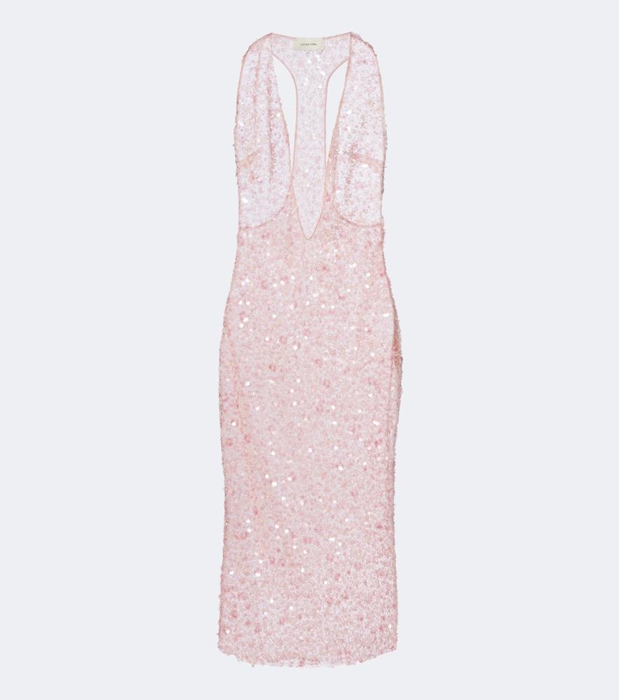 the new arrivals ilkyaz ozel olympia sequined silk midi dress