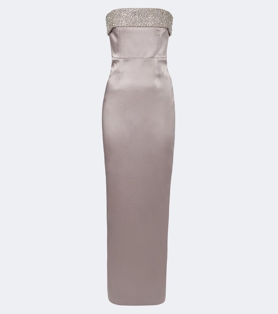 the new arrivals ilkyaz ozel rhea embellished strapless satin gown
