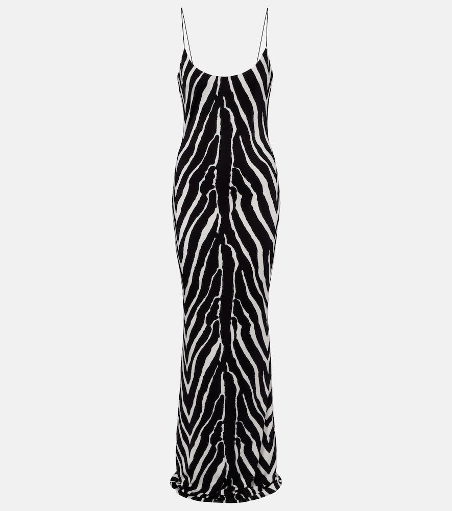the new arrivals ilkyaz ozel zebra-print jersey gown