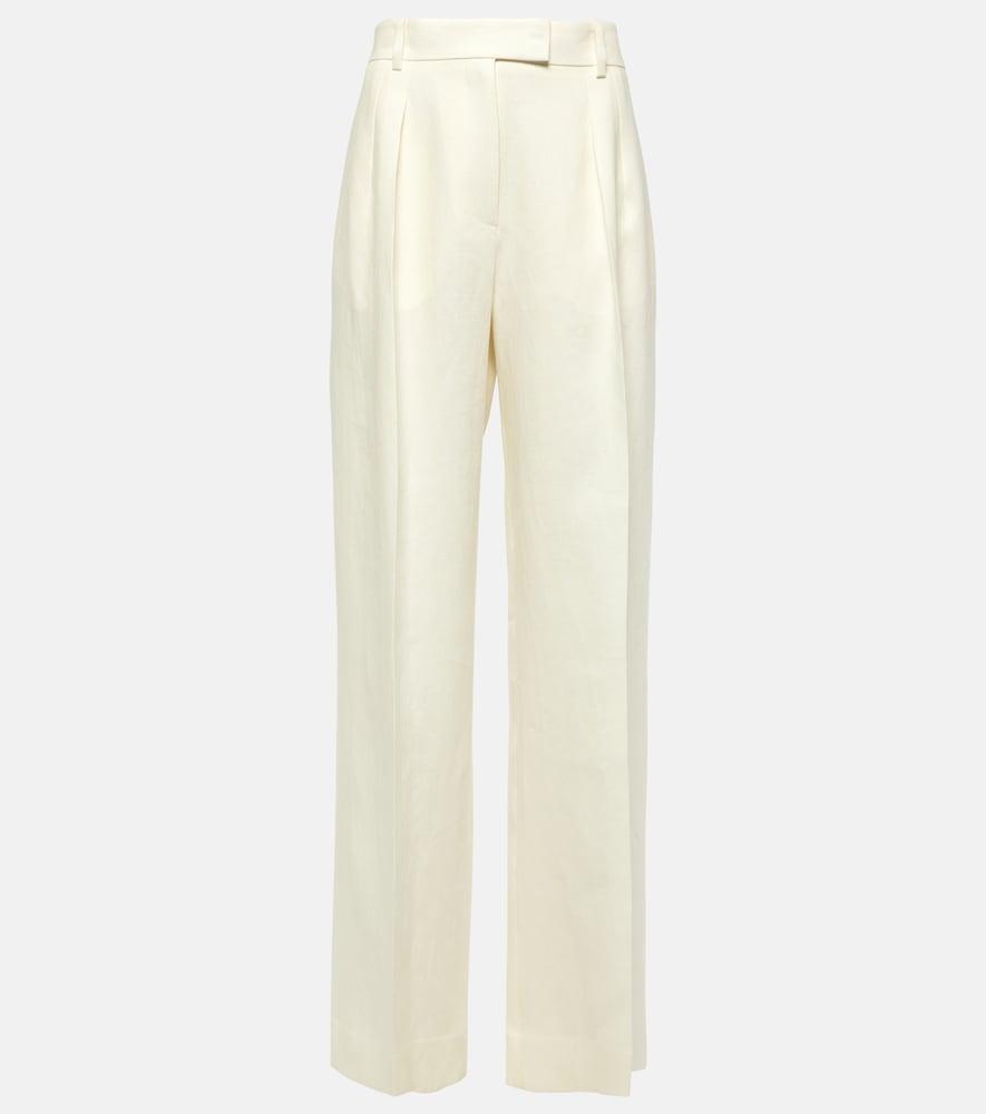 the row antone high-rise linen wide-leg pants