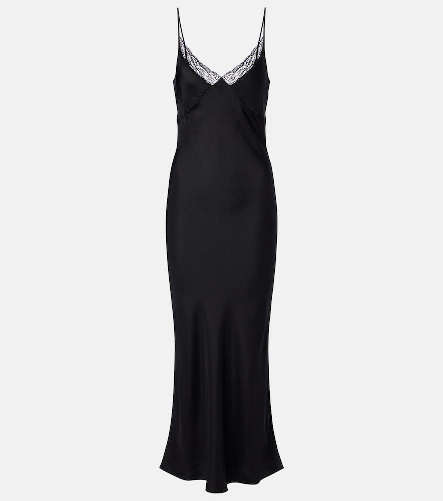 the row barina lace-trimmed silk slip dress