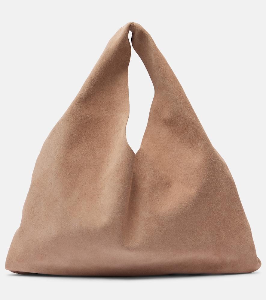 the row bindle small suede top-handle bag