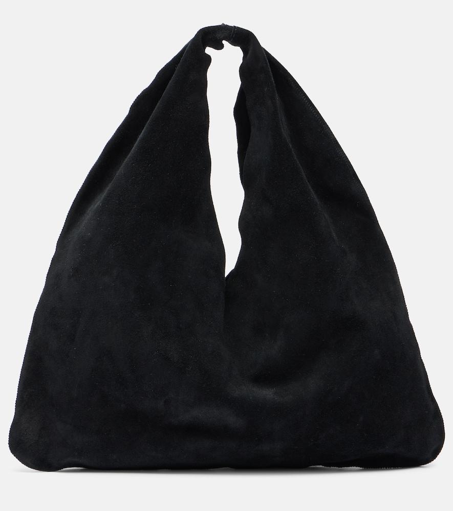 the row bindle small suede top-handle bag