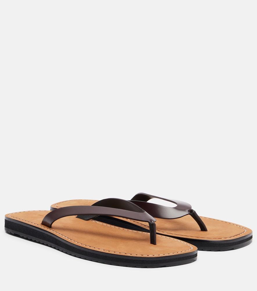 the row city leather thong sandals