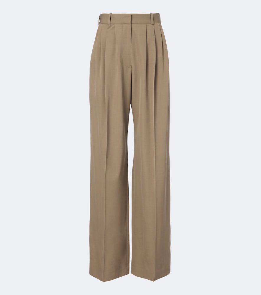 the row daniela pleated wool wide-leg pants