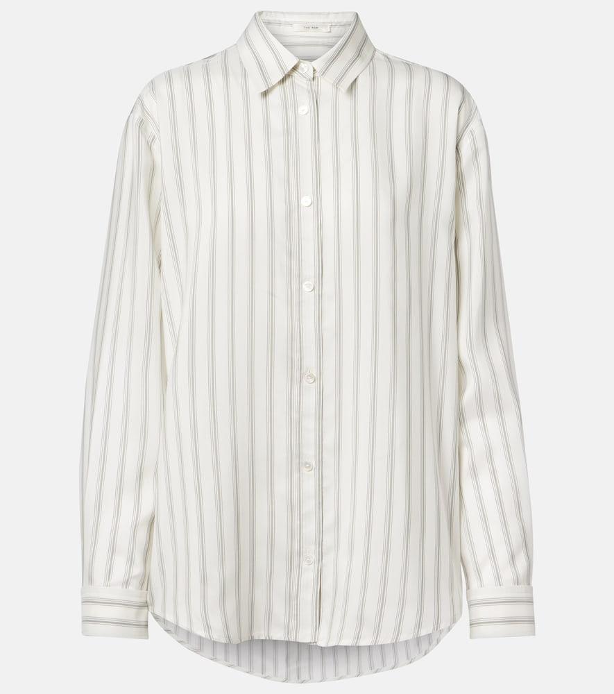 the row eirlys striped silk poplin shirt