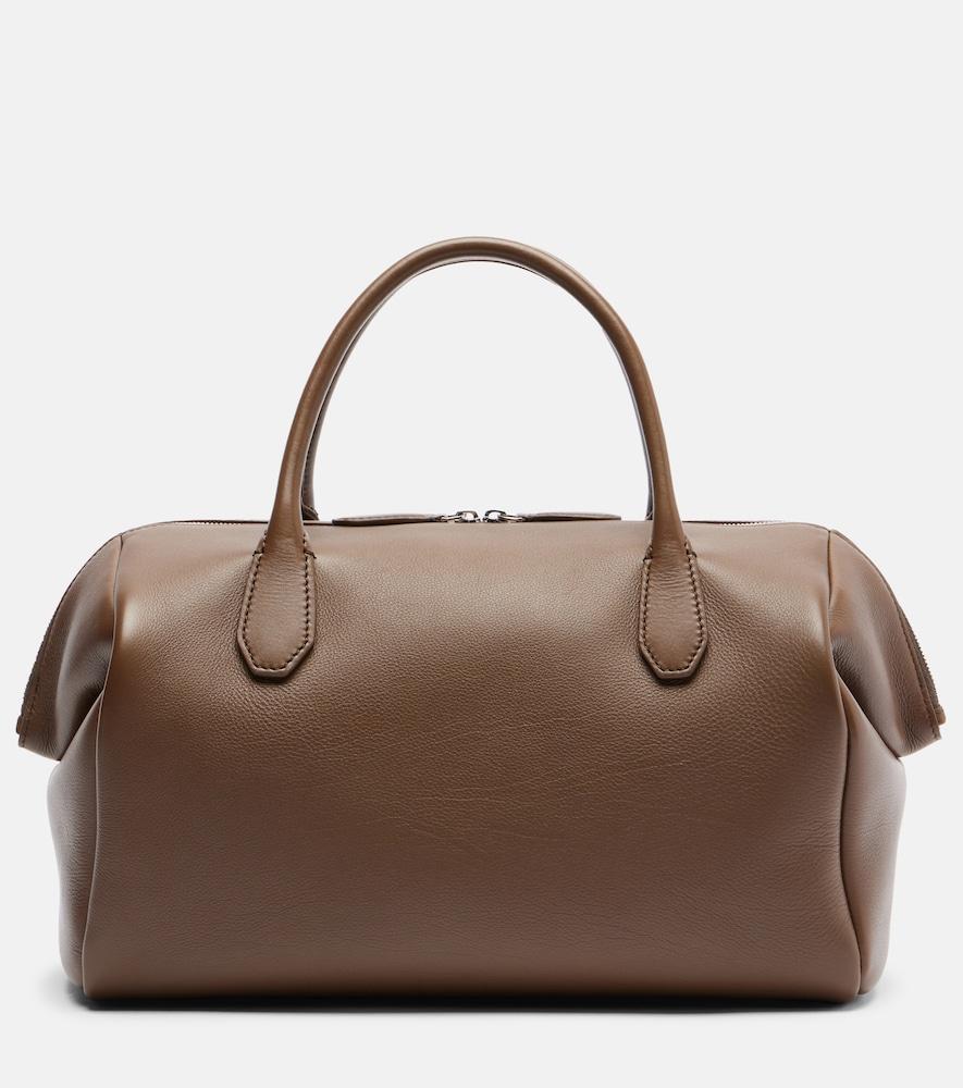 the row faye leather top-handle bag