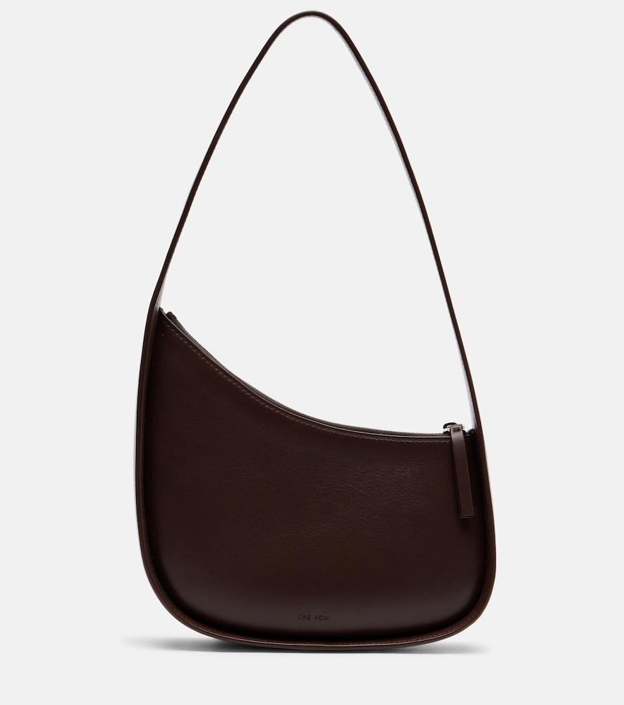 the row half moon leather shoulder bag