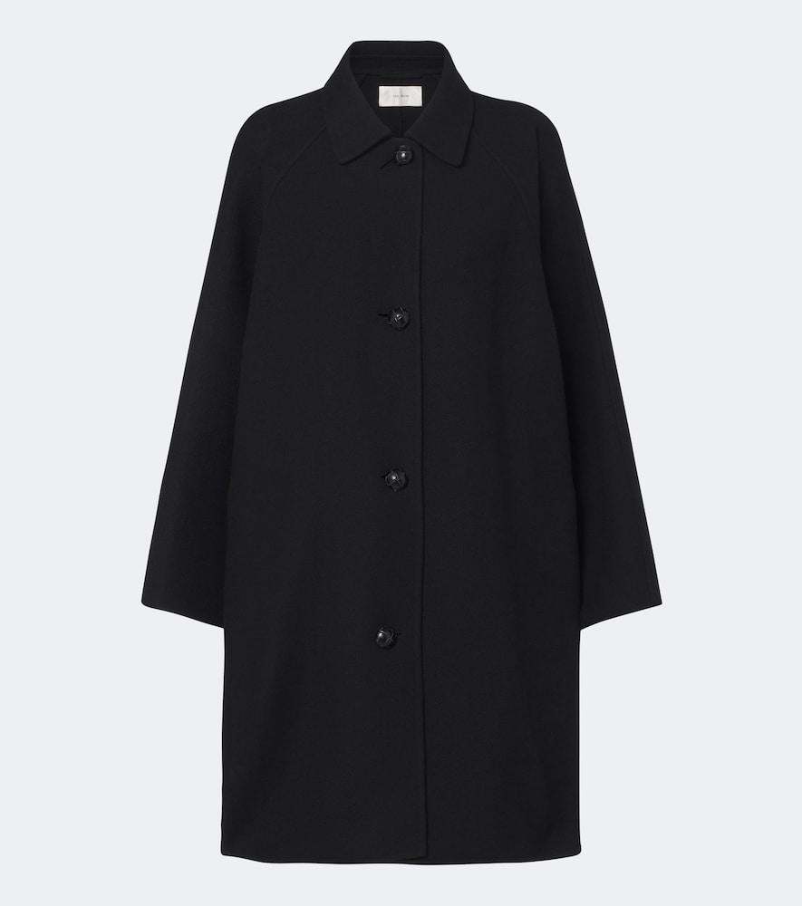 the row ina wool-blend coat