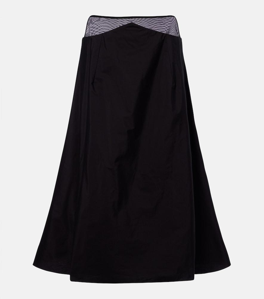 the row irella cotton poplin midi skirt