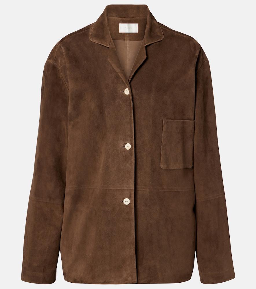 the row janine suede shirt
