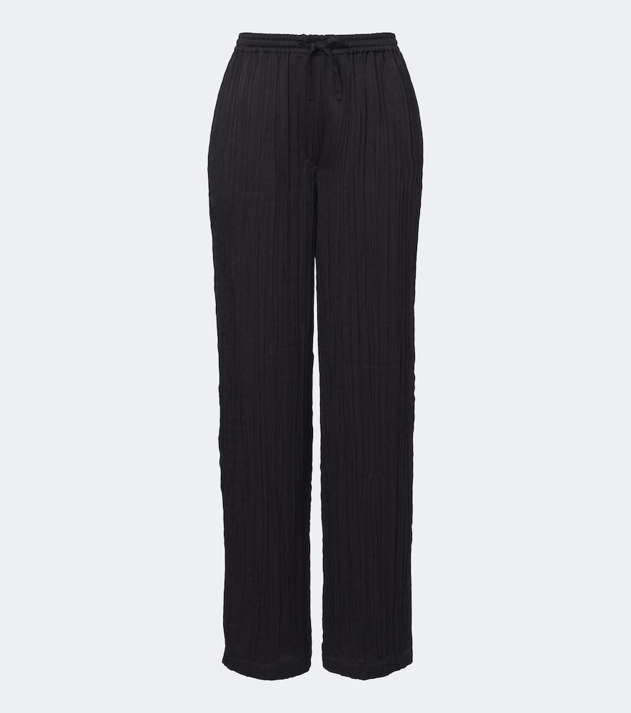 the row kriza plissé silk wide-leg pants