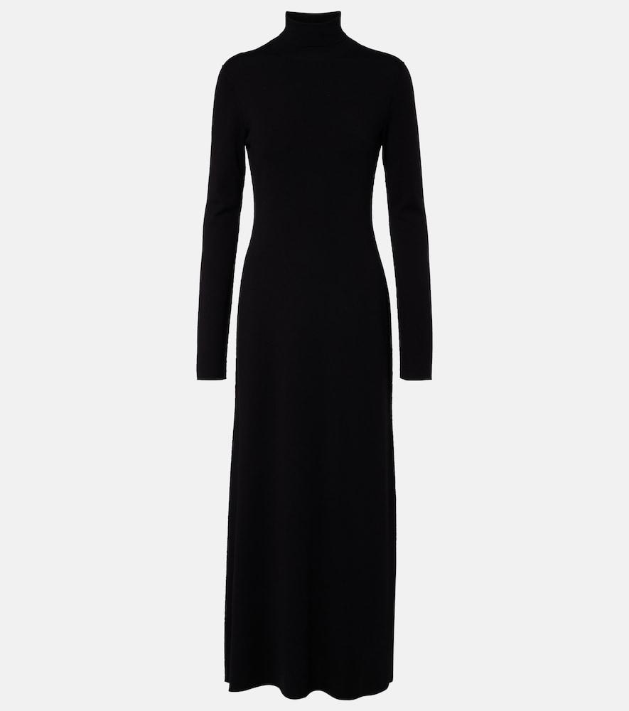 the row leoline turtleneck virgin wool maxi dress