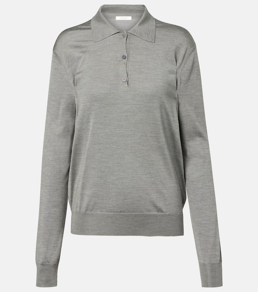 the row lilienne silk polo sweater