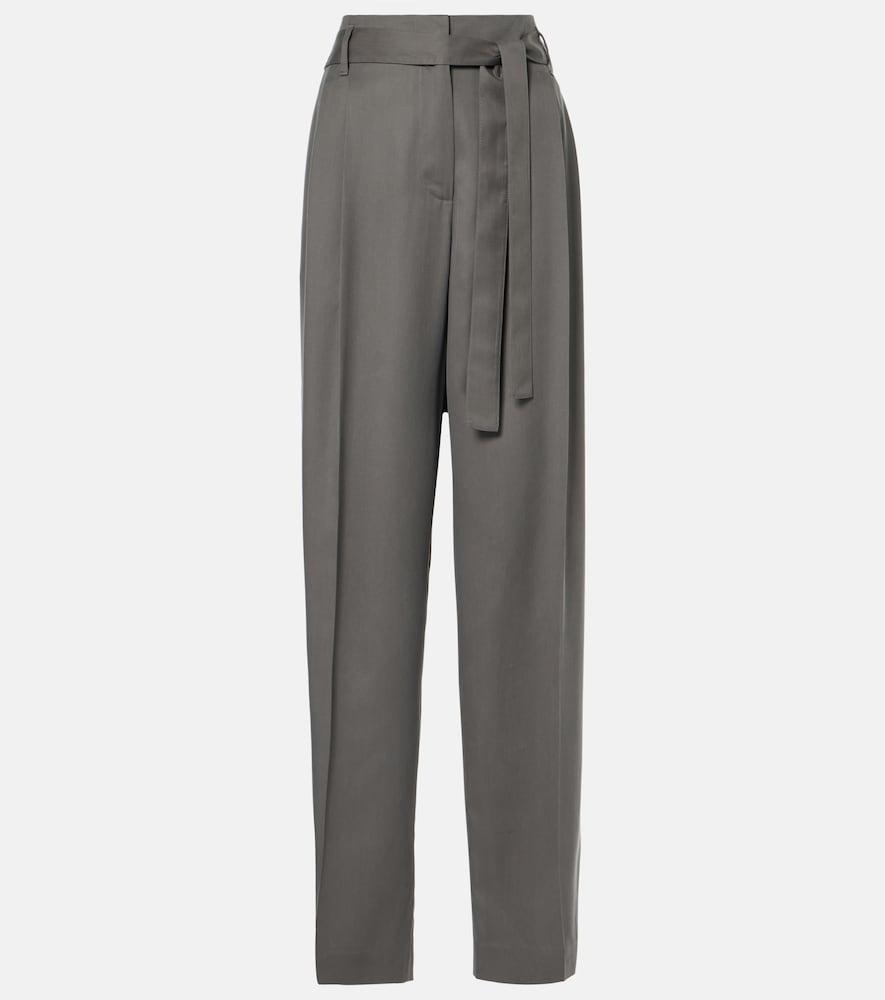 the row lonan high-rise silk straight pants